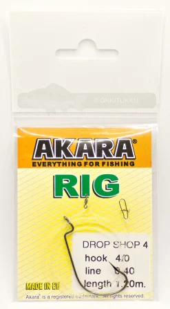Clearance Akara Drop Shot rigi offset koukkulla #4/0 0,4mm 1,2m