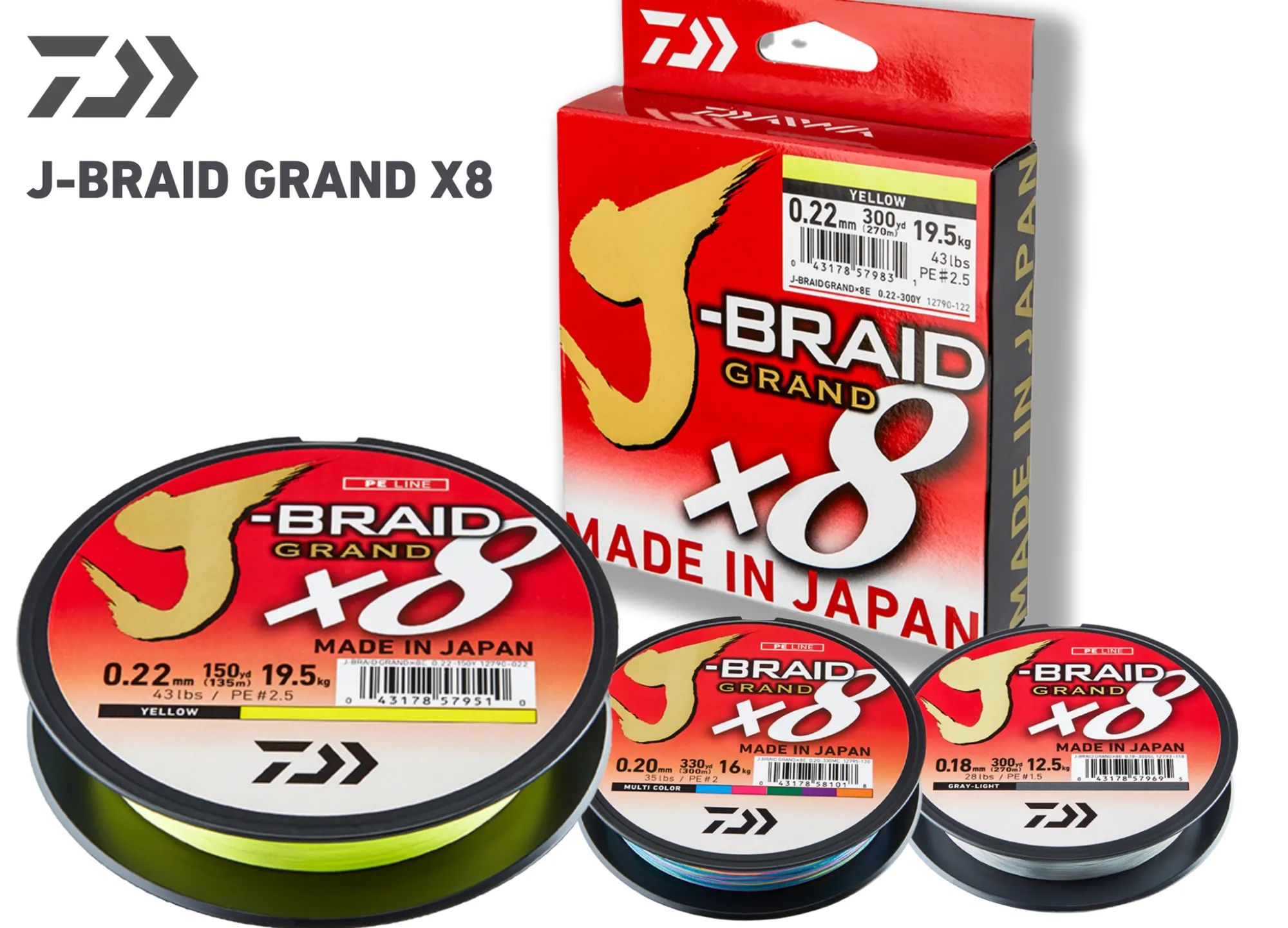 New Onkitukku J-Braid Grand X8 Dark Green 0,22mm 19,5kg 135m