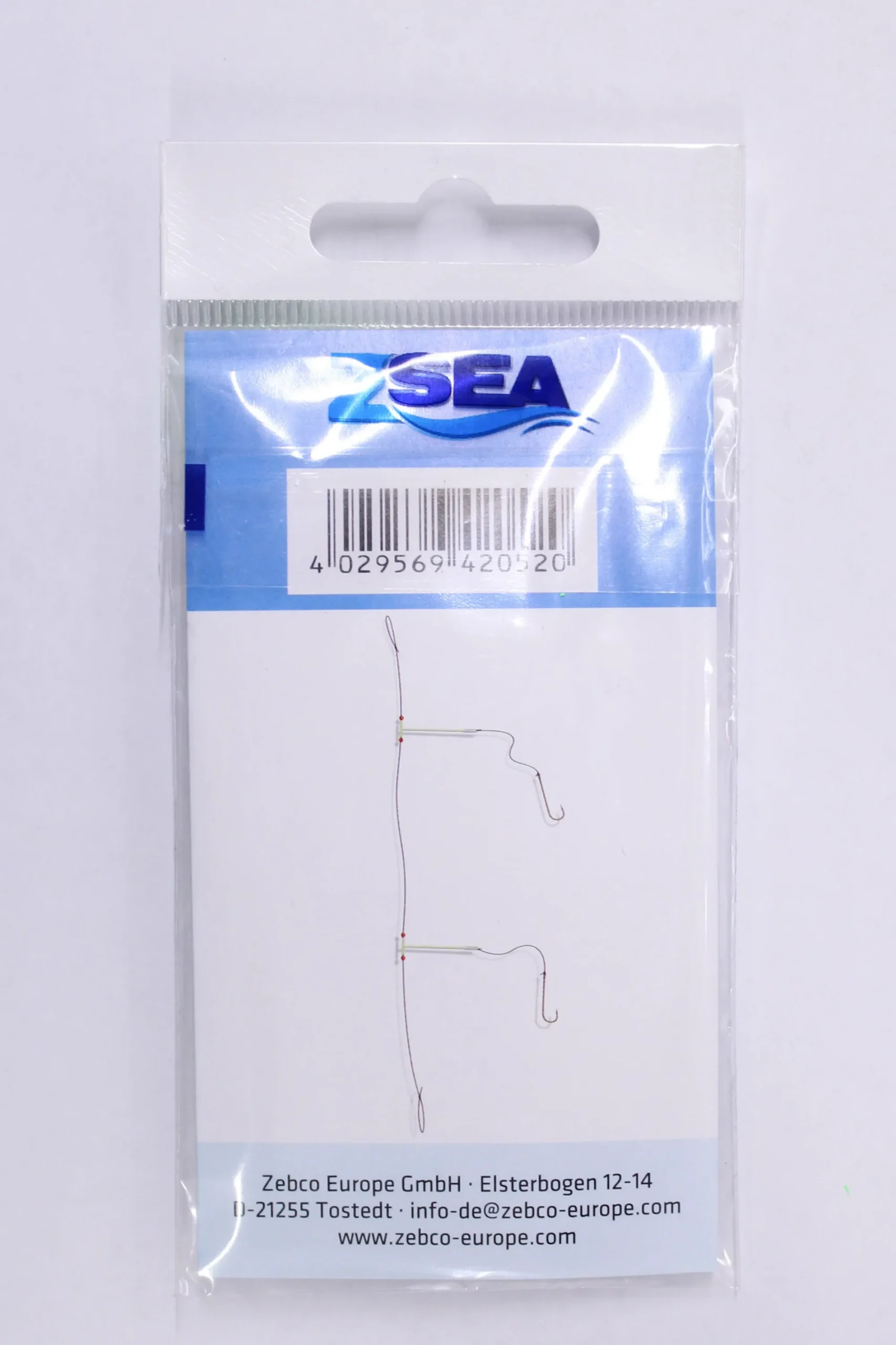 Zebco Litka kahdella fosfori puomilla. Kaksi pitkää koukkua #2