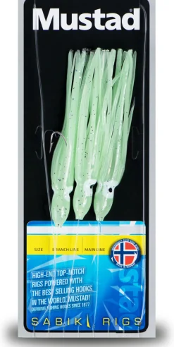 New Mustad Green glow Squid #6/0 norjan litka, vihreä hehku,