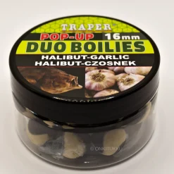 Traper Pop-up Duo Boilies Halibut/Garlic, pallas/valkosipuli 16mm 40g