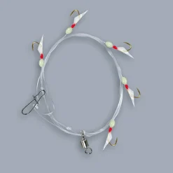 New Onkitukku Silakkalitka kalannahka imitaatiolla ja fosfori helmellä. koukku #4